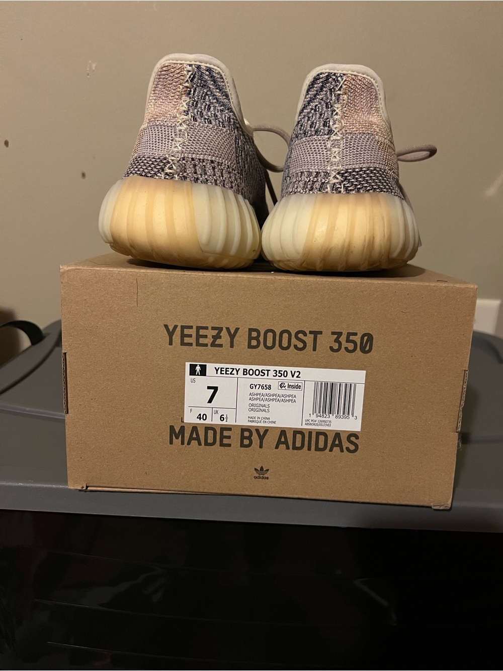 adidas Kids Sneakers - Pale Pink and Grey Yeezy Boost Style